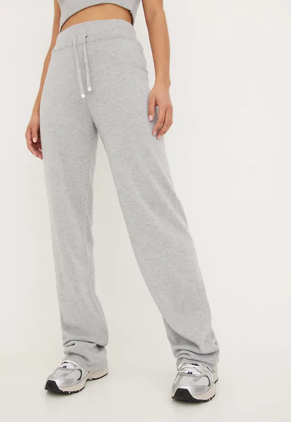 Juicy Couture - Mjukisbyxor - Grey Melange - Knitted Jogger - Byxor & Shorts