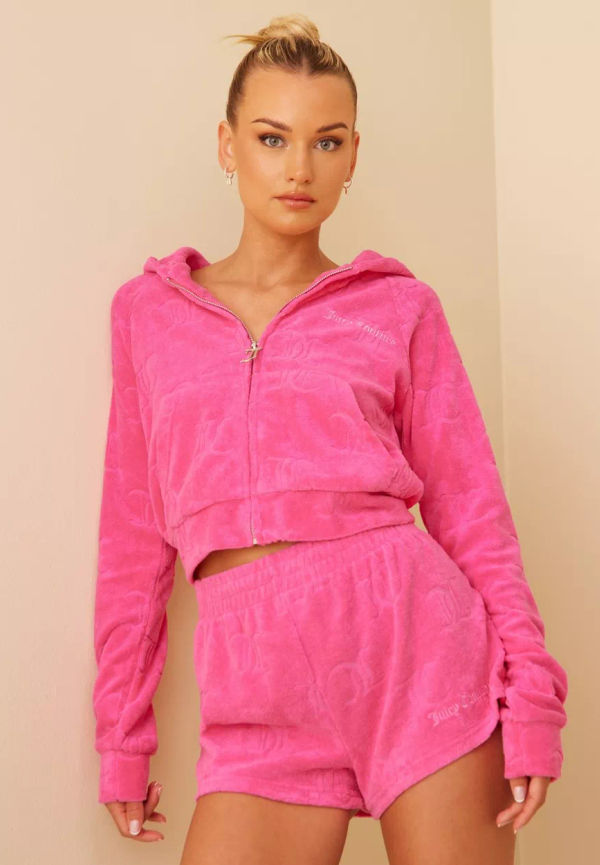 Juicy Couture - Mjukisshorts - Pink - Tamia Towelling Shorts - Shorts