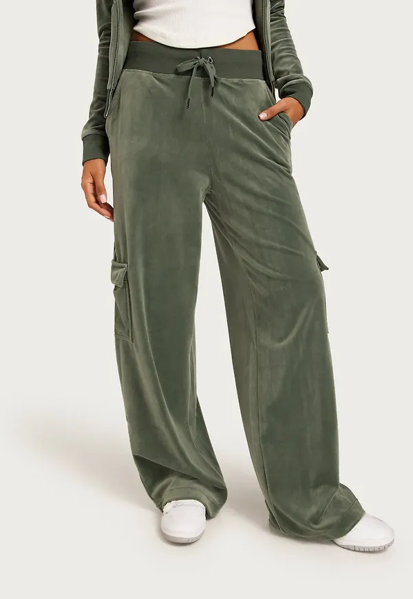 Juicy Couture - Grön - Audree Cargo Velour Trouser