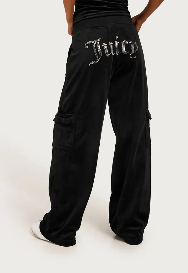 Juicy Couture - Svart - Audree Cargo Velour Trouser