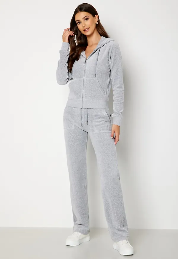 Juicy Couture Del Ray Classic Velour Pant Silver Marl 2 M