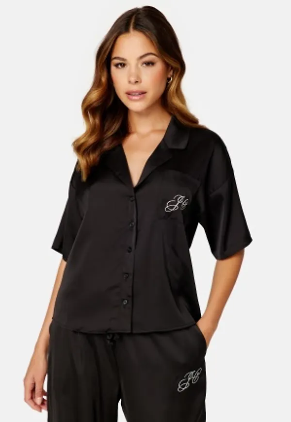Juicy Couture Dorothy Solid Satin Top Black S