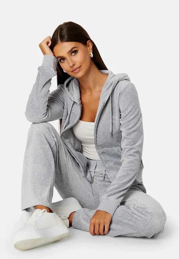 Juicy Couture Robertson Classic Velour Hoodie Silver Marl 2 S