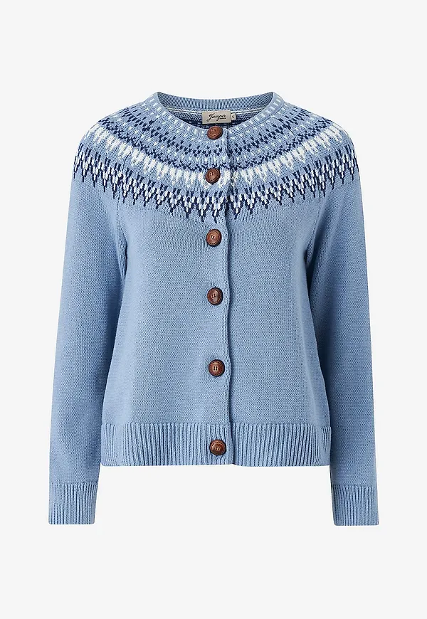 Jumperfabriken - Cardigan Joelle Cotton Cardigan - Blå