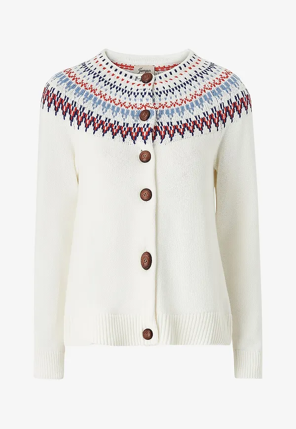 Jumperfabriken - Cardigan Joelle Cotton Cardigan - Vit