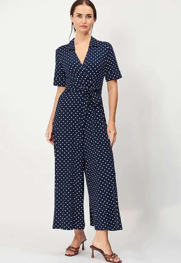 Jumperfabriken - Jumpsuit Blake Dot - Blå