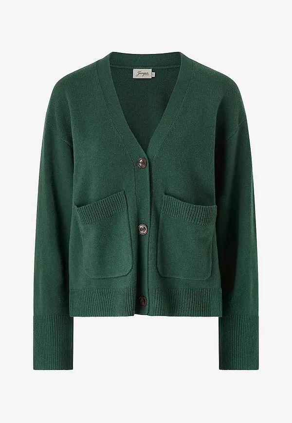 Jumperfabriken - Cardigan Estrid - Grön