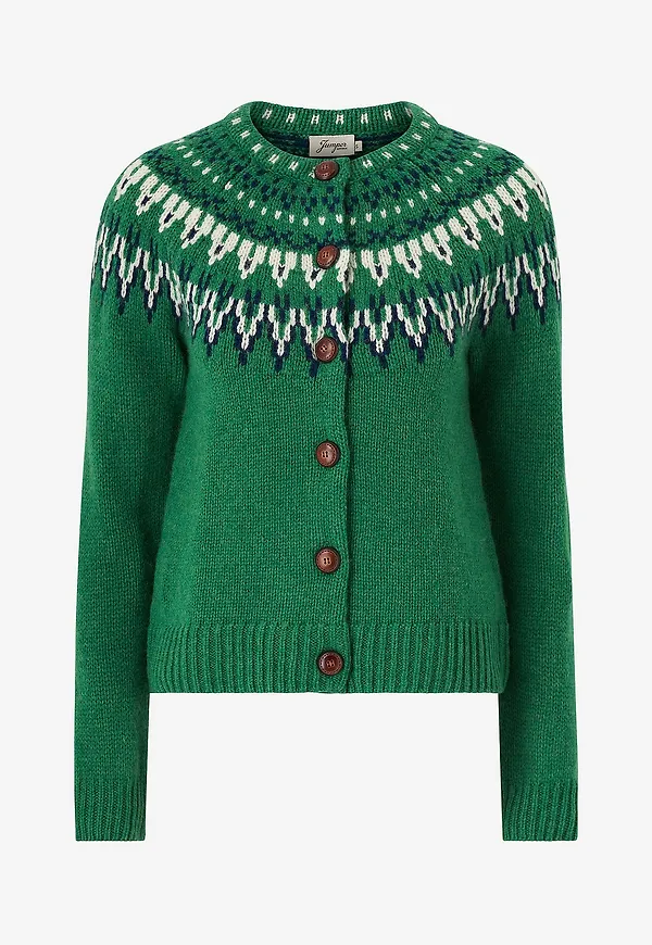 Jumperfabriken - Cardigan Joelle - Grön