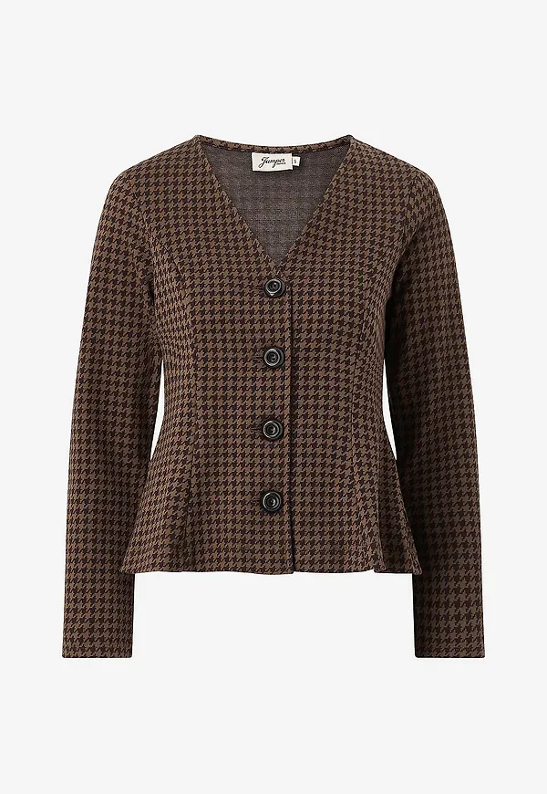 Jumperfabriken - Kavaj Brielle Blazer Houndstooth - Brun