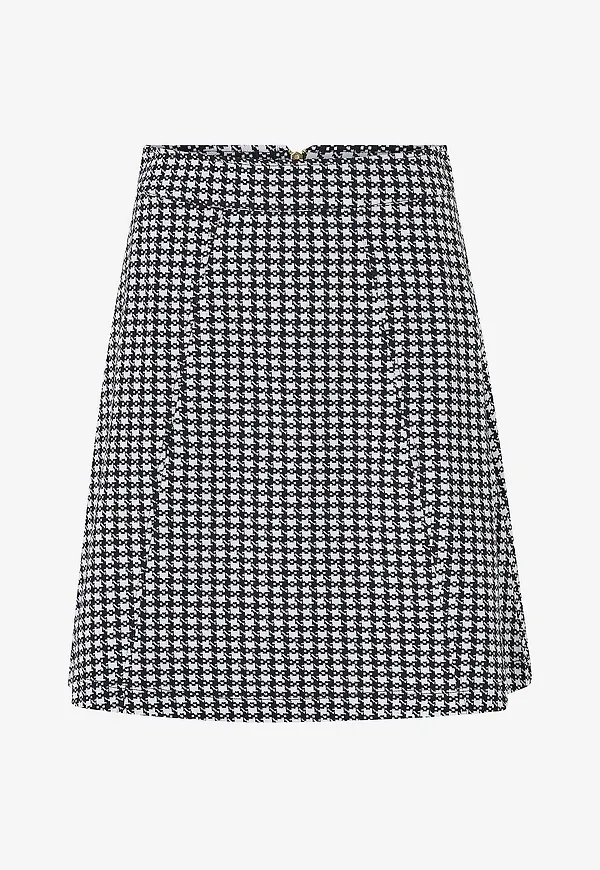 Jumperfabriken - Kjol Madeleine Dogtooth Skirt - Svart