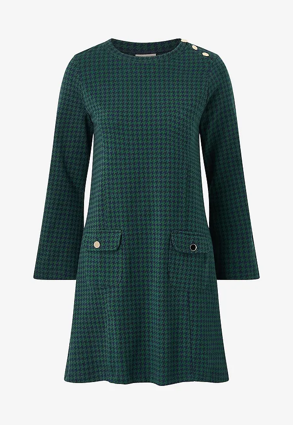 Jumperfabriken - Klänning Janet Houndstooth - Grön