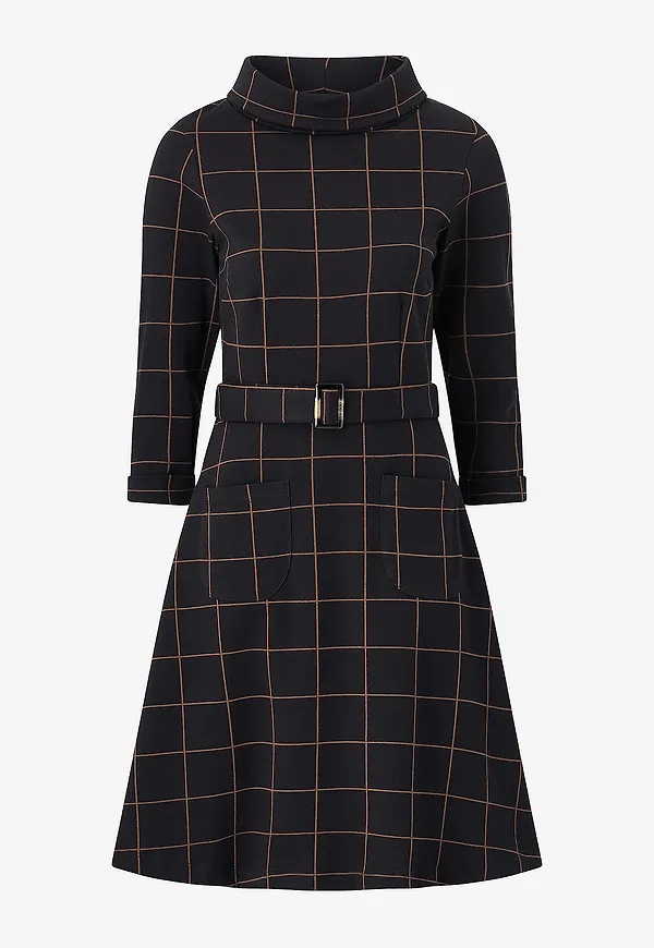 Jumperfabriken - Klänning Kim Dress Check - Svart