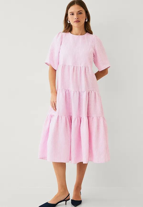 Jumperfabriken - Linneklänning Judith Dress - Rosa