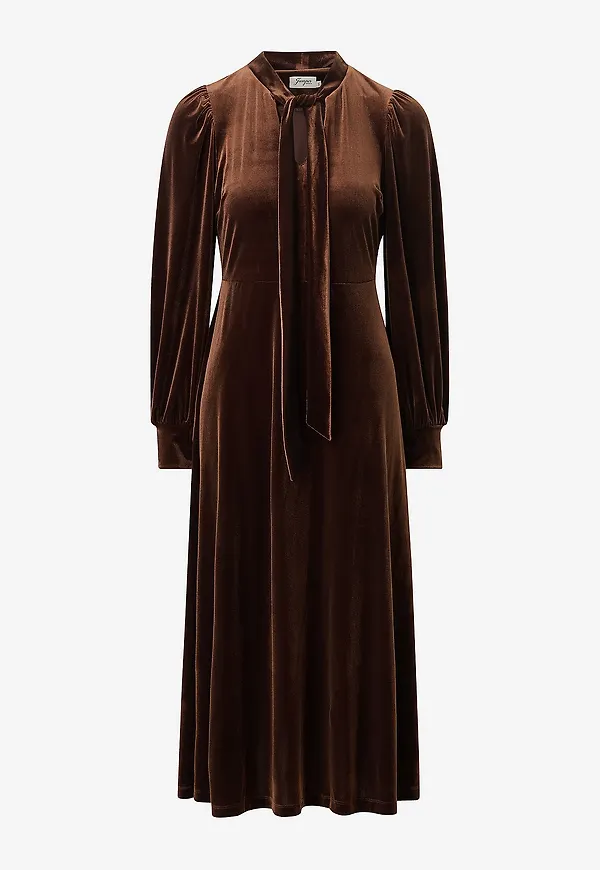Jumperfabriken - Sammetsklänning Juno Dress - Brun