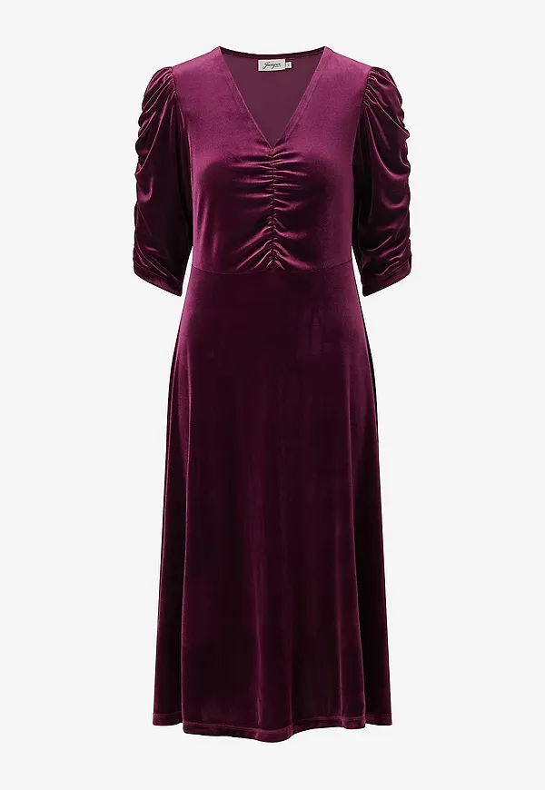 Jumperfabriken - Sammetsklänning Kali Dress - Röd