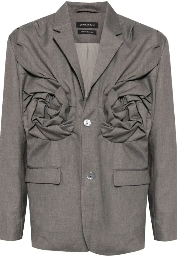 JUNTAE KIM skräddad blazer med ros - Grå