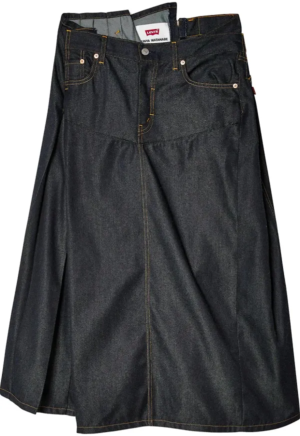 Junya Watanabe asymmetrisk jeanskjol - Blå