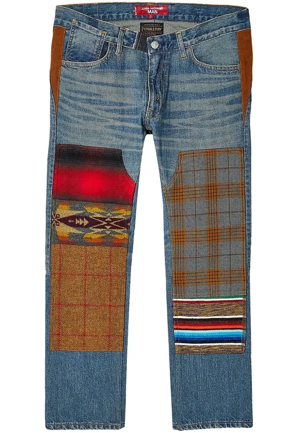 Junya Watanabe MAN jeans med lappdesign - Blå