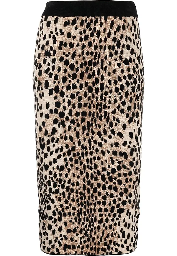 Just Cavalli leopardmönstrad pennkjol - Brun