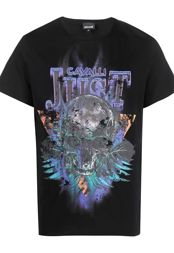 Just Cavalli t-shirt med grafiskt tryck - Svart