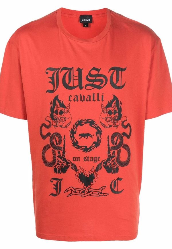 Just Cavalli t-shirt med logotyp - Röd