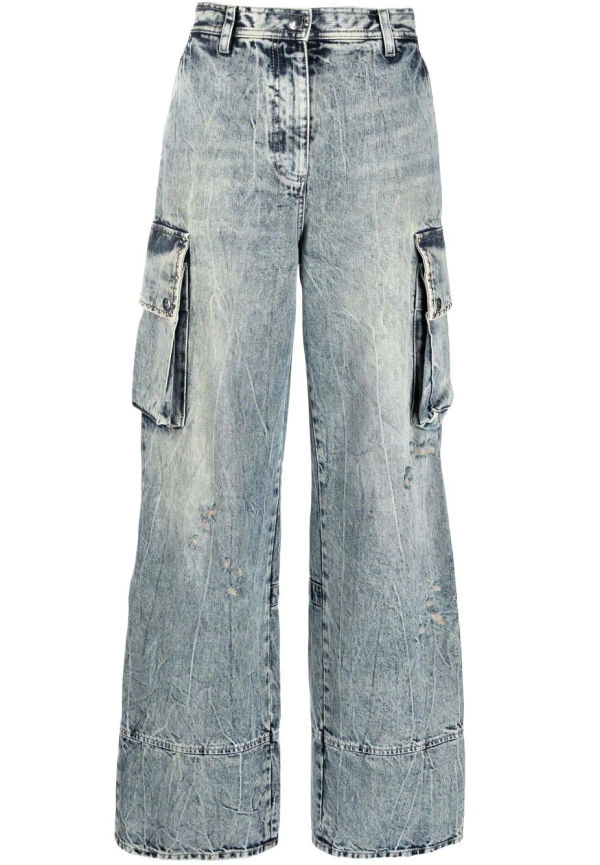 Just Cavalli wide leg-jeans med hög midja - Blå
