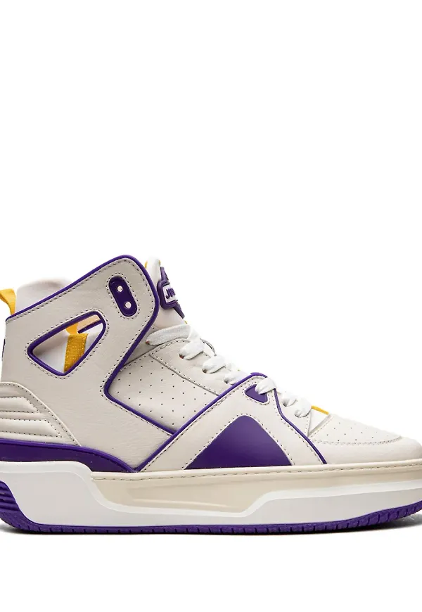 Just Don Courtside höga lädersneakers - Vit