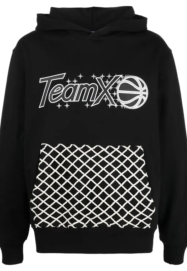 Just Don hoodie med grafiskt tryck - Svart
