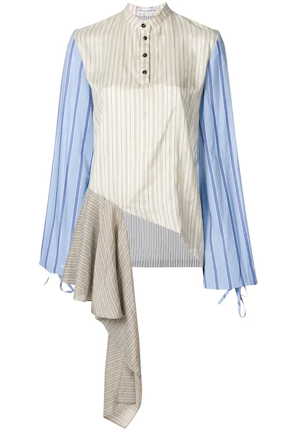 JW Anderson asymmetrisk blus med volanger - Flerfärgad