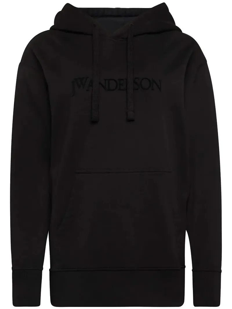 JW Anderson Classic hoodie med broderad logotyp - Svart