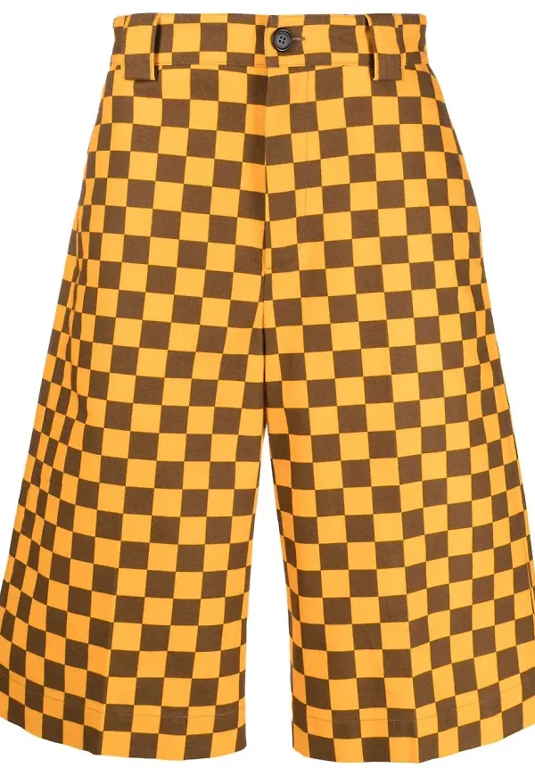 JW Anderson rutiga knäshorts - Gul