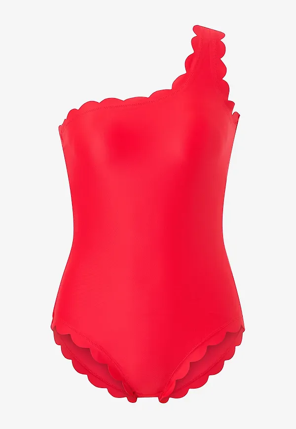 KAANDA Beach life - Baddräkt New Venus Scallop Over One Shoulder Onepiece - Röd
