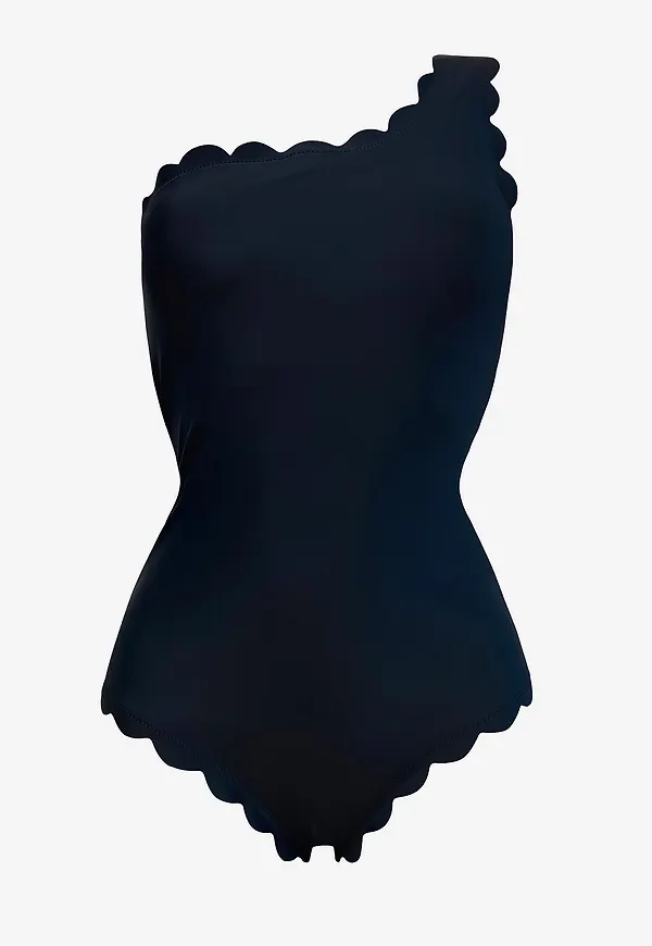 KAANDA Beach life - Baddräkt New Venus Scallop Over One Shoulder Onepiece - Svart