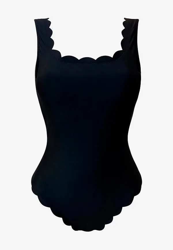 KAANDA Beach life - Baddräkt New Venus Scallop Tank Onepiece - Svart