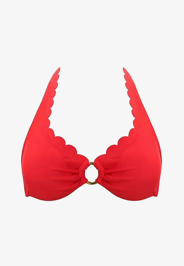 KAANDA Beach life - Bikinitopp New Venus Scallop UW Halter Top - Röd