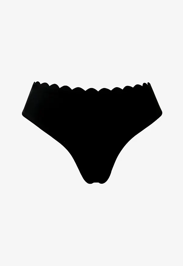 KAANDA Beach life - Bikinitrosa New Venus Scallop Mid Rise Bottom - Svart