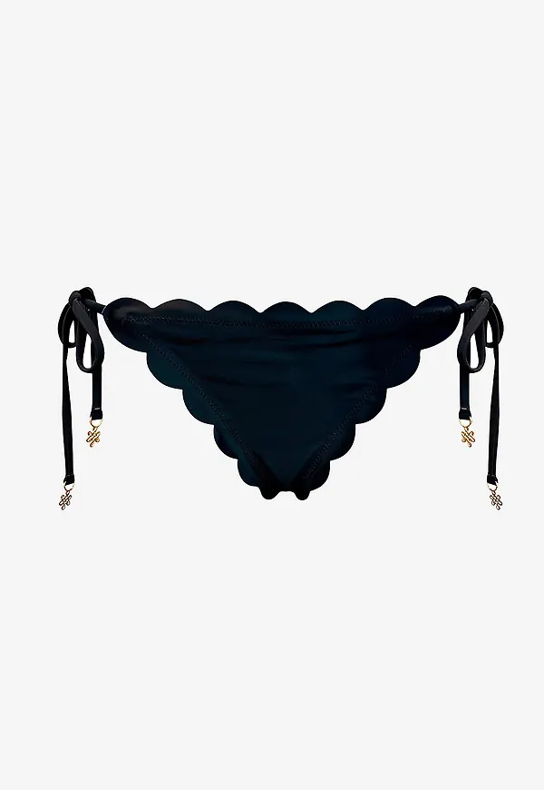 KAANDA Beach life - Bikinitrosor New Venus Scallop Tie Side Bottom - Svart