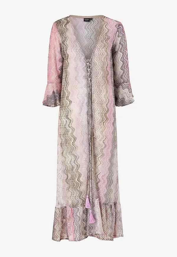 KAANDA Beach life - Strandkaftan Bell Sleeves - Flerfärgad
