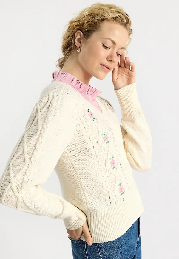 Kabelstickad cardigan