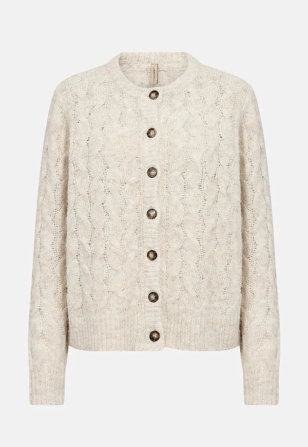 Kabelstickad, mjuk cardigan