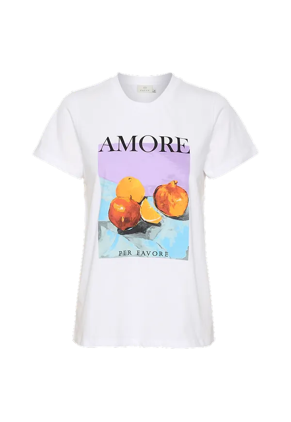 KAFFE - Topp kaTio T-shirt - Vit