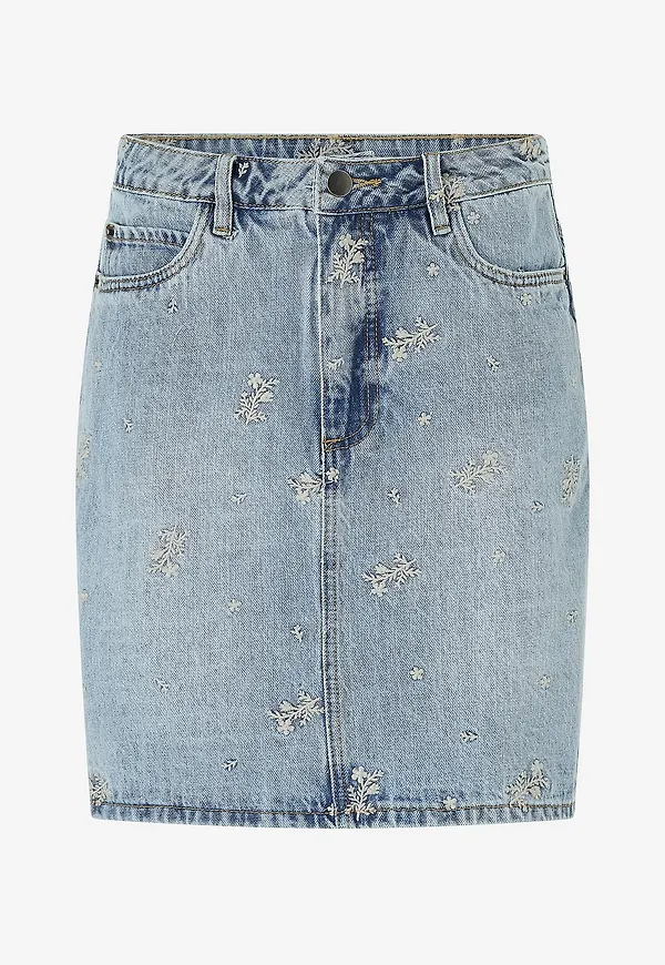 KAFFE - Kjol kaBabeth Denim Skirt - Blå