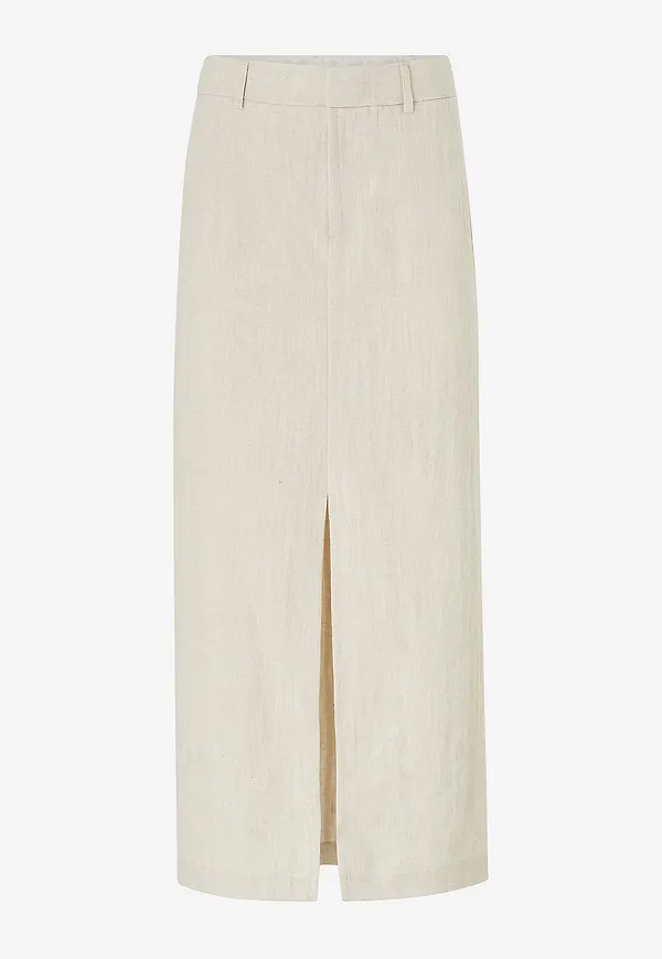KAFFE - Maxikjol kaDaniella HW Long Skirt - Natur