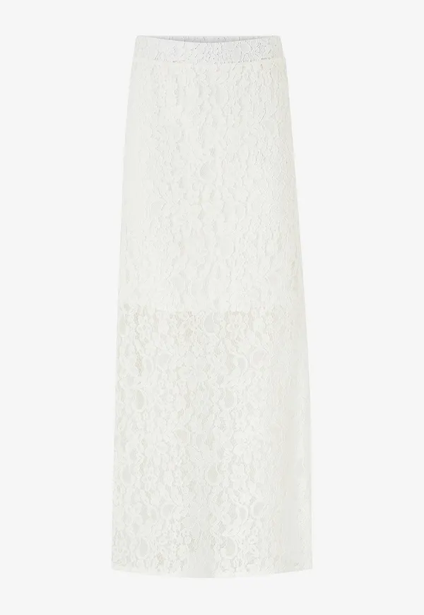 KAFFE - Maxikjol kaLora Lace Skirt - Vit