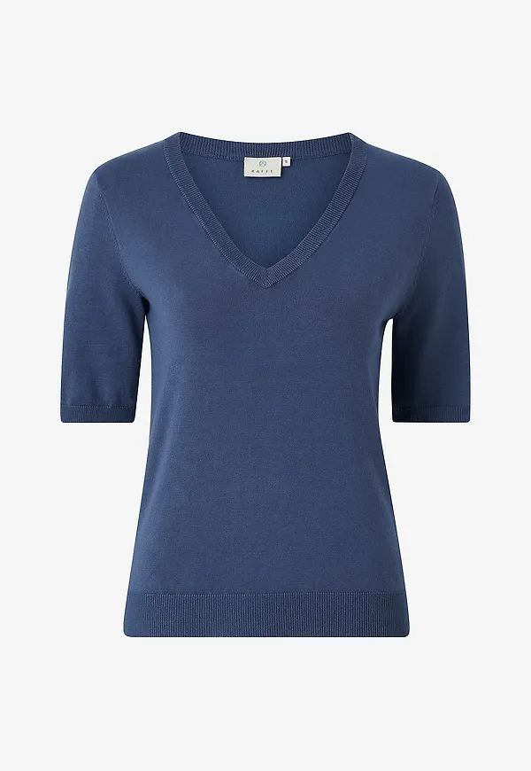 KAFFE - Tröja kaLizza V-neck Pullover - Blå