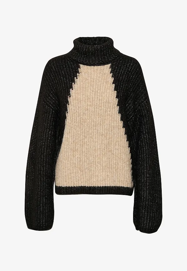 KAFFE - Tröja Kasigrid Rollneck Pullover - Svart