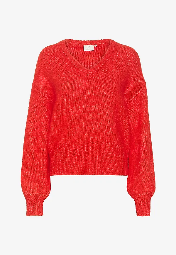 KAFFE - Tröja Katrina LS Pullover - Röd