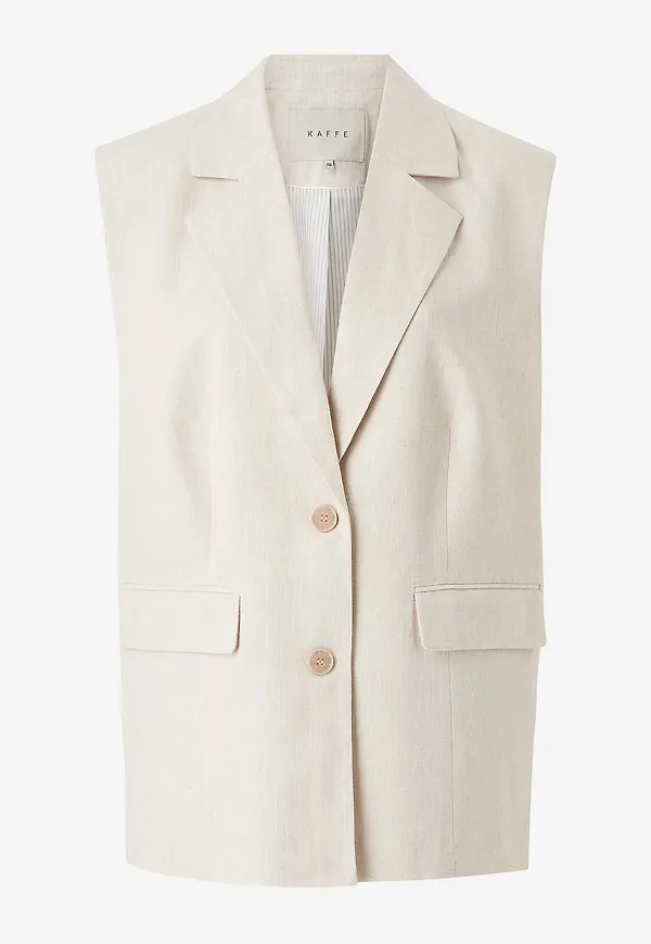 KAFFE - Väst kaDaniella Waistcoat - Beige
