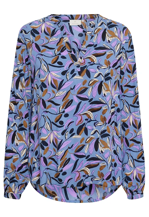 Kaffe Blus 'Jalie' duvblå / brun / ljuslila / svart