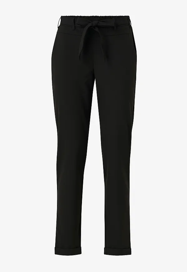 KAFFE - Byxor Jillian Belt Pants - Svart